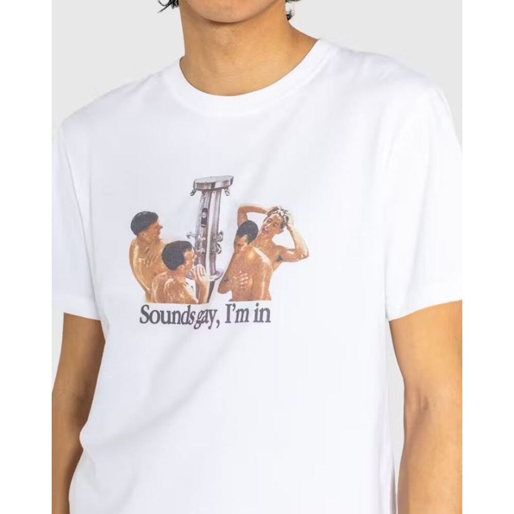 CARNE BOLLENTE Sounds Gay Im In T-Shirt White - M